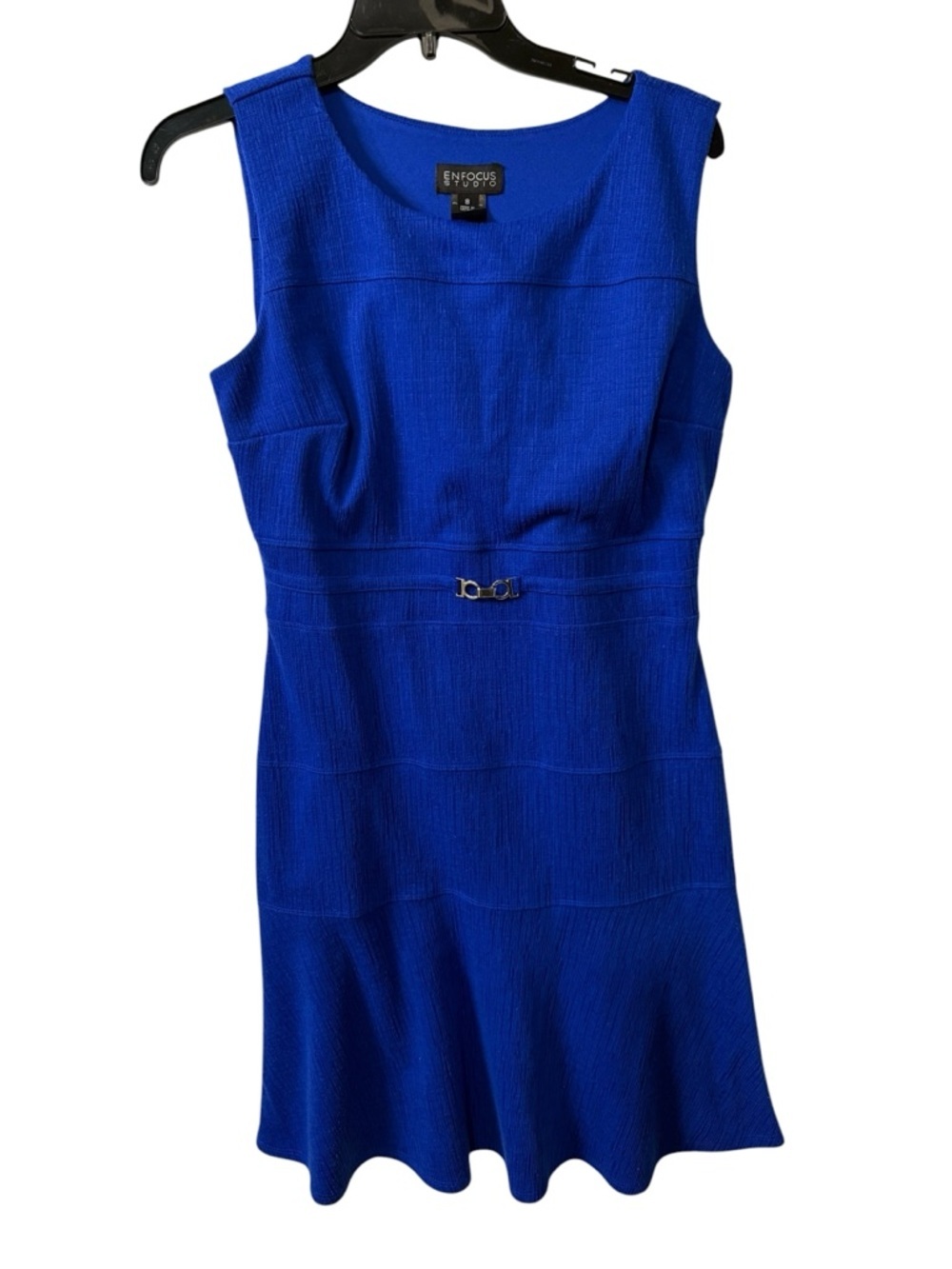 Women’s Enfocus Studio Cobalt Blue Sleeveless lined Sheath Midi Dress EUC Size 8